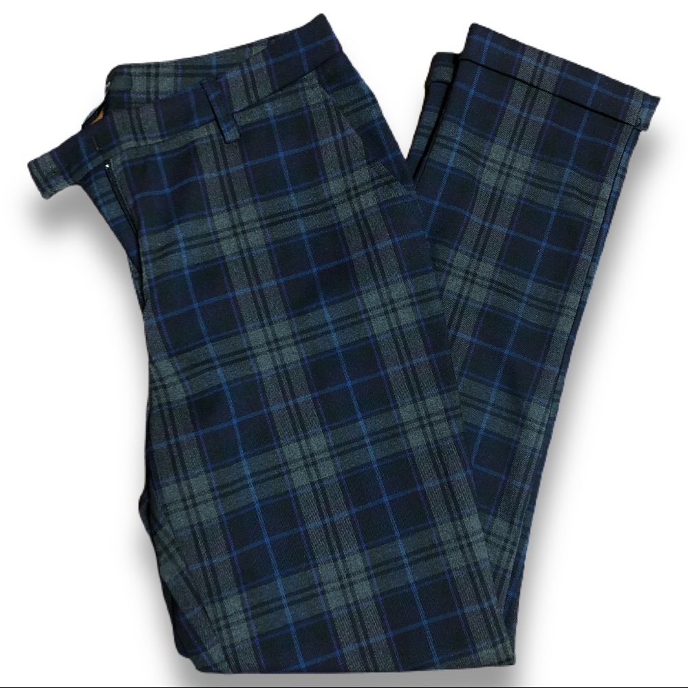 Forever 21 Blue Plaid Ankle Pants